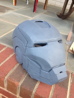 Primed iron man helmet