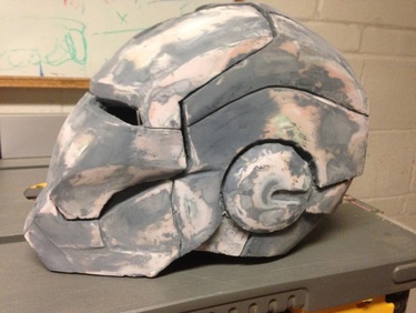 Iron man helmet sanded