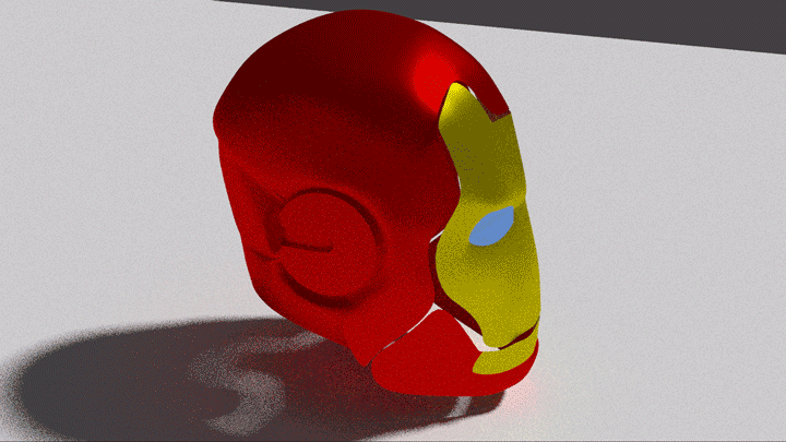 Iron man helmet animation